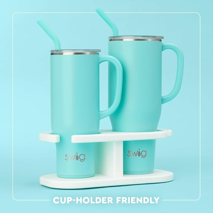 Swig Life 40oz Mega Mug, 40 oz Tumbler with Handle and Straw, Cup Holder Friendly, Dishwasher Safe, Lightweight Extra Large Insulated Tumbler, Stainless Steel (Classic Nutcracker)