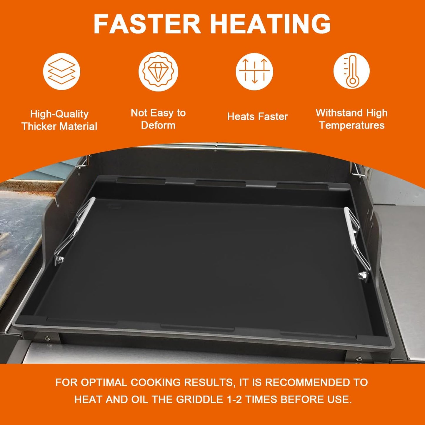 17" Full-Size Griddle Insert for Charbroil Performance 2 Burner 463630021 463660421 463630422 463660021 463655421 463655021, Replacement for G426-0004-W1 G426-0005-W1, Flat Top Griddle for Nexgrill