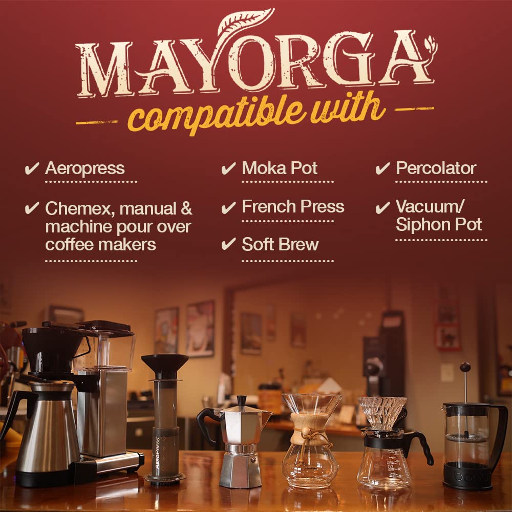 Mayorga Intense Dark Roast Coffee, 2 lb bag - Muy Macho Blend, the World's Strongest Organic Coffee - 100% Arabica Whole Coffee Beans - Bold Flavor - Specialty Grade, Non-GMO, Direct Trade