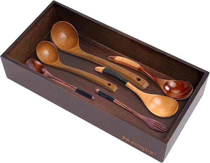 Bamboo Drawer Organizer - Kitchen Utensil Organizer Silverware Tray Cutlery Holder,Office Desk Supplies and Accessories,12 * 5.9 * 2.6,Nut-brown