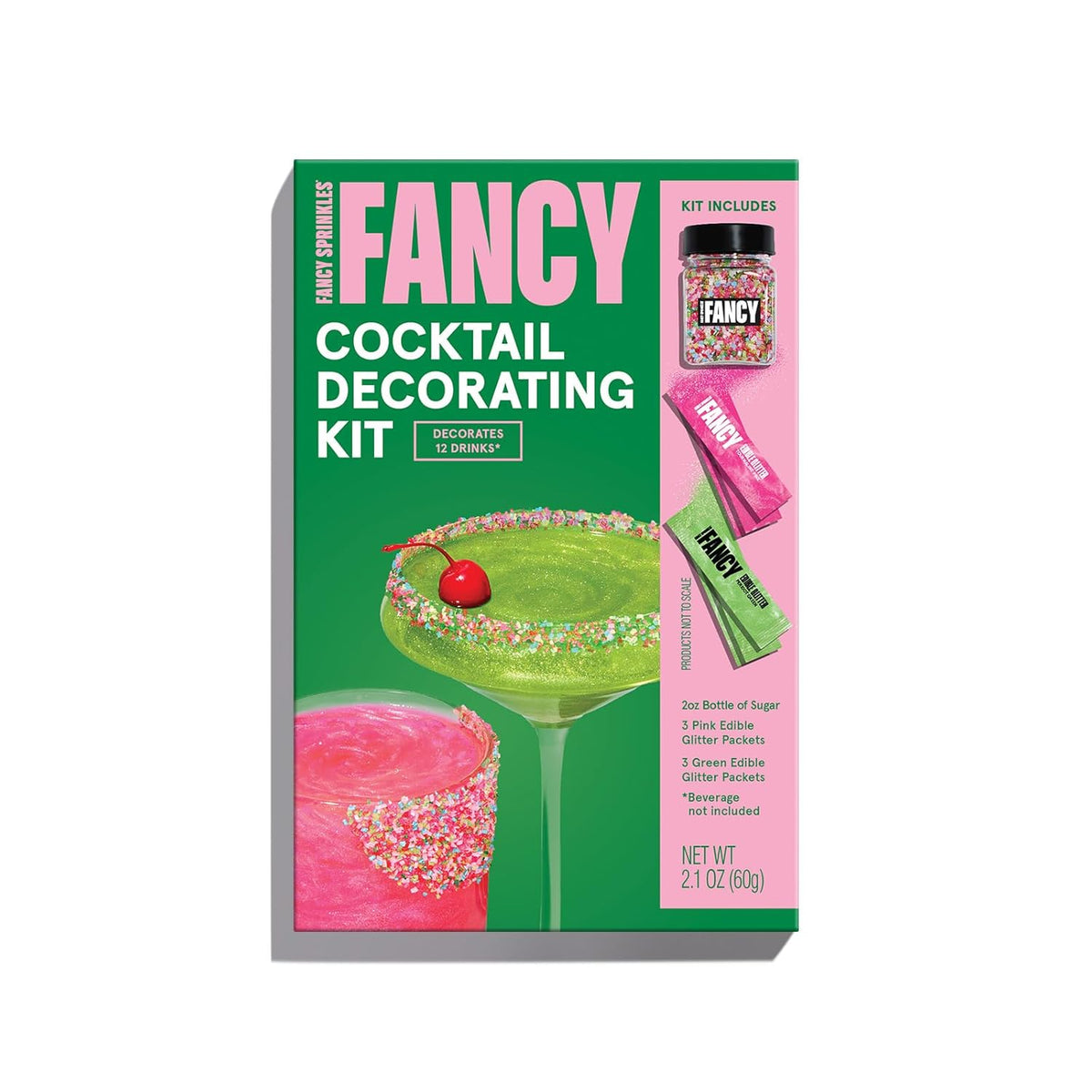 Fancy Sprinkles Green-N-Grouchy Cocktail Decorating Kit Happy Hour, Holiday Parties, Bachelorette, Gifting, & Celebrations