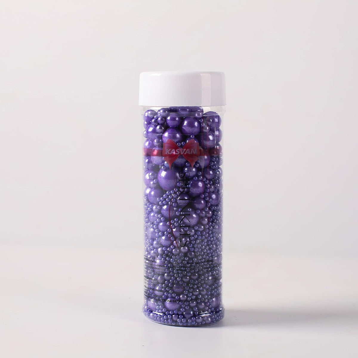 Kasvan Purple Pearl Sugar Sprinkles - Edible Candy Pearls 130g/4.58 Oz, Mix Size, Baking Cake Decorations, Ice Cream Toppings and Cookie Decorating, Wedding Party Chirstmas Supplies