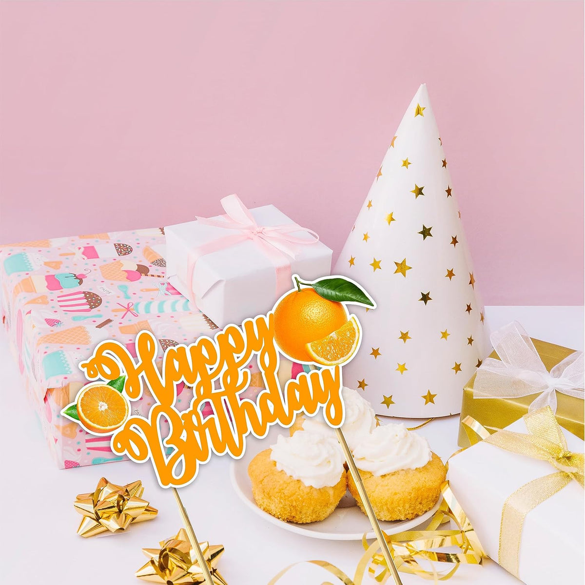 Seyal® Orange Happy Birthday Cake Topper