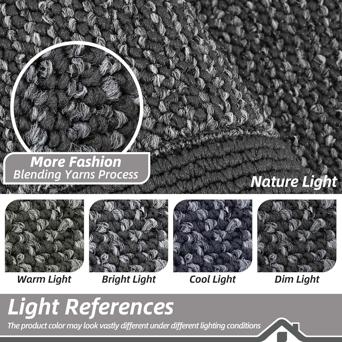 BEQHAUSE Indoor Door Mat 20" x 32", Dirt Trapper Door Mats Non-Slip Entryway Rugs Washable, Resist Dirt Absorbent Welcome Mat, Low Profile Floor Mats for Front Back Door and Entryway, Charcoal
