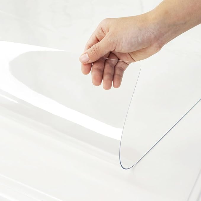 Warmstar Clear Table Cover Protector 54 x 72 Inch,1.5mm Thick Plastic Table Cover Rectangle,PVC Clear Table Protector,Desk Protector Mat for Kitchen, Dresser, Writing Desk，Dining Room Table