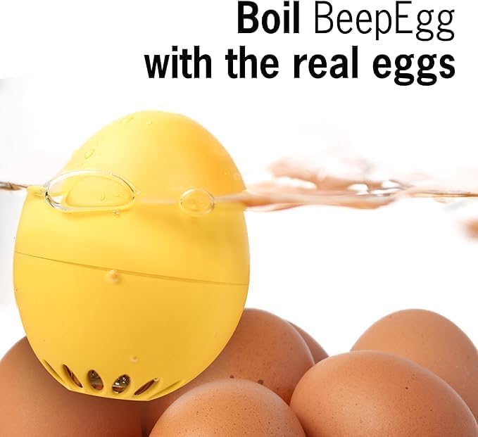 Good Vibes BeepEgg - Singing Floating Egg Timer – Boil Together with The Eggs - Egg Cooker for 3 Levels of doneness - BeepEgg with 3 melodies - Funny Musical Egg Timer - Brainstream