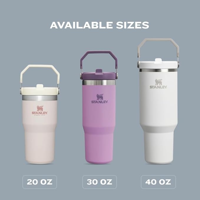 STANLEY IceFlow 2.0 Flip Straw Tumbler with Handle 40 oz | Twist On Lid and Flip Up Straw | Leak Resistant Water Bottle | Insulated Stainless Steel | BPA-Free | Lilac