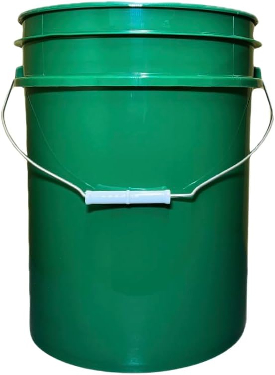 House Naturals 5 Gallon Premium HPDE Plastic Bucket - Made in USA Food Grade Storage Container, BPA Free All Purpose Pail (5, Dark Green)