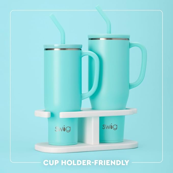 Swig Life 30oz Mega Mug, 30oz Tumbler with Handle and Straw, Large Insulated Tumblers, Cup Holder Friendly Travel Mug, Stainless Steel 30 oz Tumbler, Reusable Insulated Water Bottle (Wild at Heart)