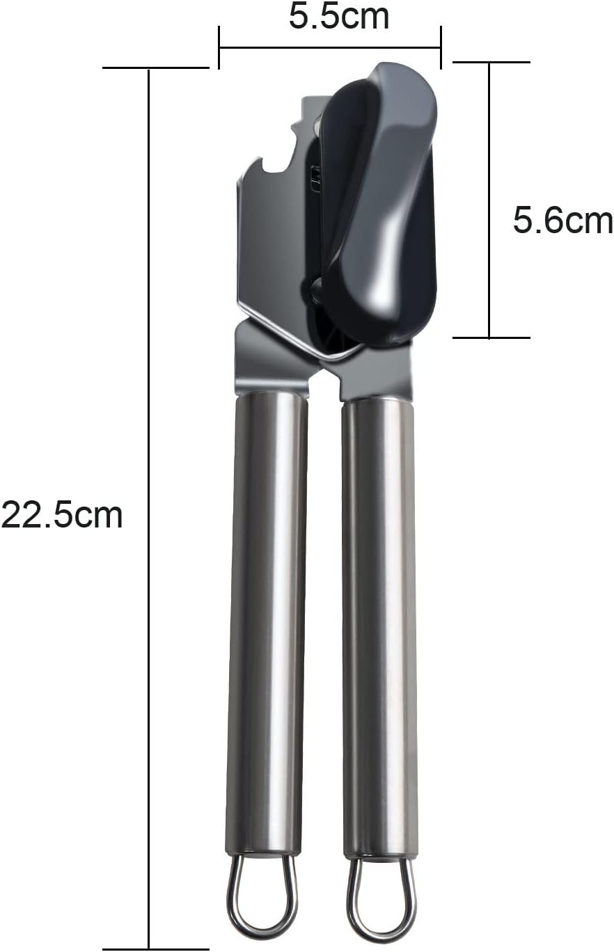 BYVOV Stainless Steel Can Opener Manual with Smooth Edge Heavy Duty Handle Easy Turn 9- Inch