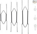 Bilillo 3-Piece Stainless Steel Wall Plate Hangers, 8/10/12 Inch Invisible Decorative Wire Plate Holders with 3 Pieces Wall Hooks for 8 to 14 Inch (Black)
