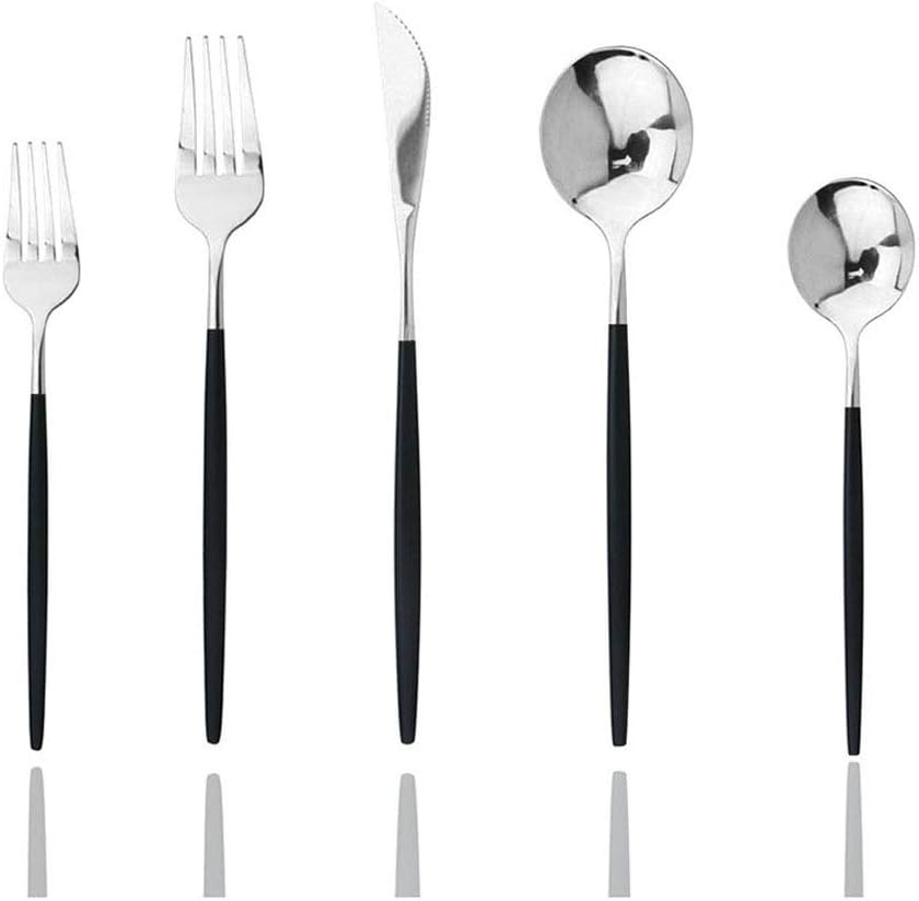 JASHII 30-Piece Stainless Steel Satin Finish Flatware Set, Mirror Polished Tableware Cutlery for Home and Restaurant, Dishwasher Safe
