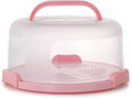 Zoofen Plastic Cake Carrier with Handle 10in Cake Holder Cake Stand with Lid Pink Cake Container for 10in Cake Round Cake Carrier for Transport