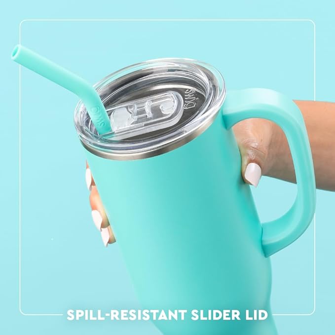 Swig Life 30oz Mega Mug, 30 oz Tumbler with Handle and Straw, Cup Holder Friendly, Dishwasher Safe, Extra Large Insulated Tumbler, Stainless Steel Water Bottle (Howdy Holidays)