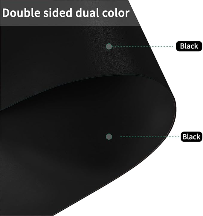 Dresser Protector Top - 16x78 Inch Waterproof Easy to Clean Can Conceal Flaws Protector The Table Top from Scratches Used for Coffee Table Dresser(Black+Black 16x78)