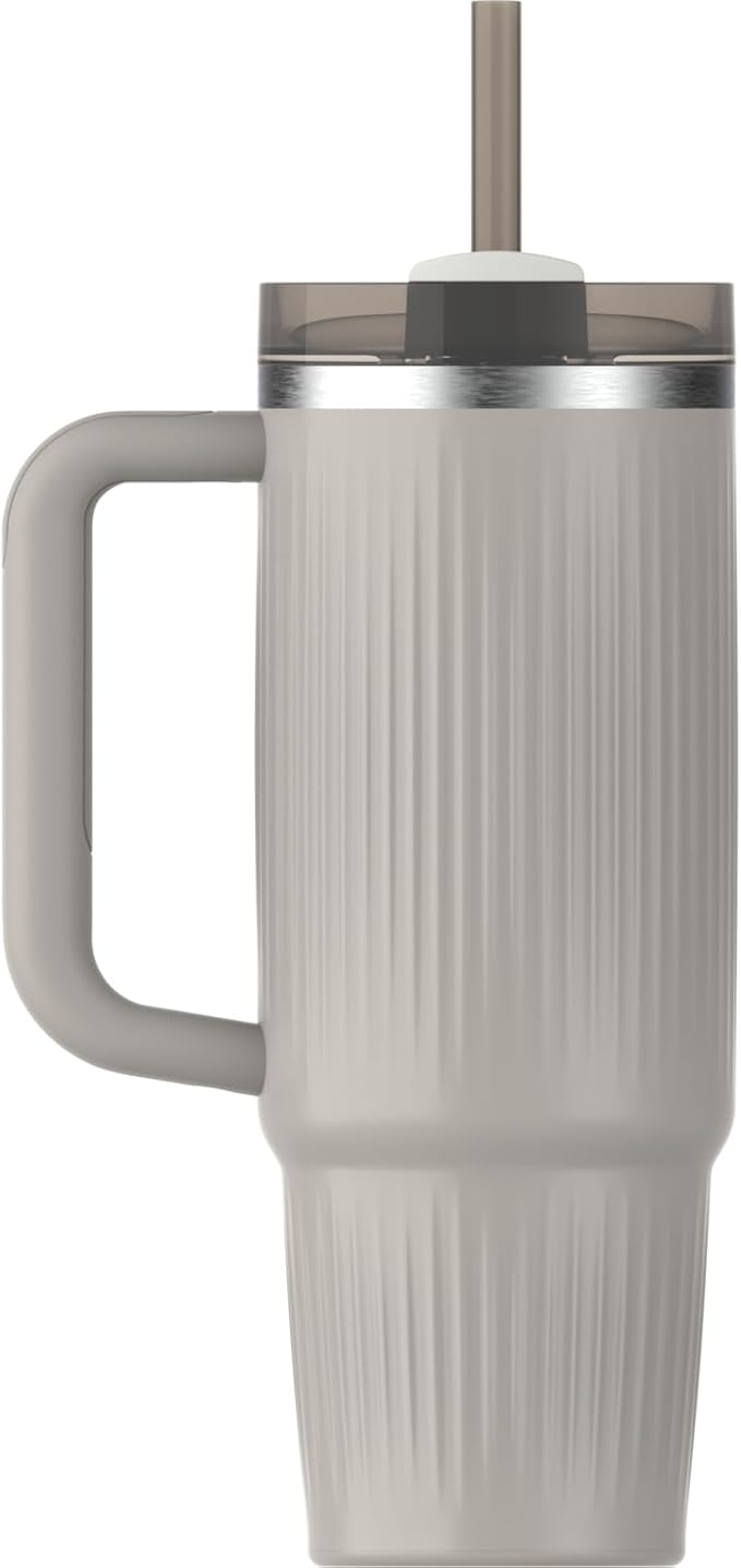 STANLEY Quencher H2.0 Tumbler with Handle and Straw 30 oz | Flowstate 3-Position Lid | Cup Holder Compatible for Travel | Insulated Stainless Steel Cup | BPA-Free | Fluted Ash Gloss