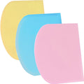 SURDOCA Dough Scraper Bench Scraper - 3P 9.5x6.1" Plastic Flexible Bowl Scraper, Sharp Edge & Angles Cake Scraper. Non-Slip Bakeware Decorating Tools Sculpting & Modeling Tools - Blue+Yellow+Pink