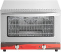 Half Size Commercial Countertop Convection Oven, 1.5 Cu Ft Capacity, Stainless Steel, 4 Wire Shelves, 1600W Electric, 150-500°F Temperature Range, 23x22.5x16.5 Inch