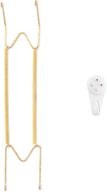 Plate Hangers for The Wall, Suitable for 16-20 inch Decorative Plate, Stainless Steel Wire Plate Holder with Wall Hooks and Rubber tip Protectors, Plate Hangers for Displaying Plates, Platter, Gold