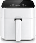 Simple Deluxe 8-in-1 Air Fryer 3 Qt, Digital Preset Airfryer with Overheat Protection and Auto Shut-Off, Nonstick and Dishwasher-Safe Basket for Fries, Bake, 60-Min Timer, Max 400°F, 800W, White