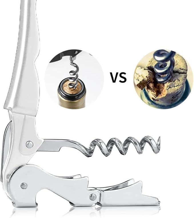 Professional Waiter Corkscrew Wine Openers Set, Heavy Duty Stainless Steel Hinges Wine Key for Restaurant Waiters, Sommelier, Bartenders