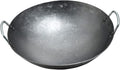 Wok Pfanne Traditioneller Handgehämmerter Wok Aus Refined Iron Mit Two Handles，1,8 MM Dick Wok (Rundboden) (Size : 42cm/16.5in)
