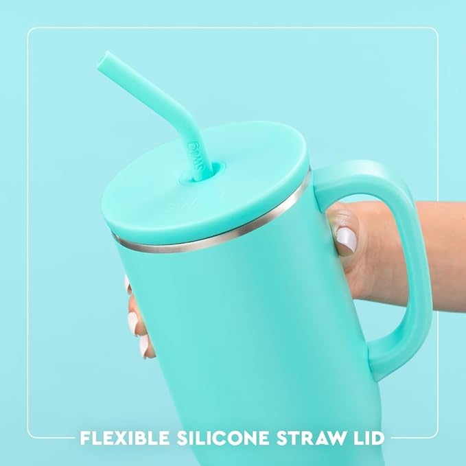 Swig Life 40oz Mega Mug, 40oz Tumbler with Handle and Straw, Extra Large Insulated Tumblers, Cup Holder Friendly Travel Mug (Santa's Scrubs)