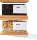 Bamboo Food Dispenser | Kitchen Organizers and Storage | Airtight Pantry Organizers and Storage Container | Cereal, Rice, Flour, Snack Storage (2, Small)
