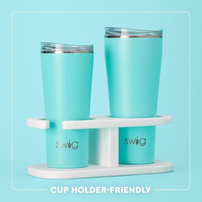 Swig Life 32oz Insulated Tumbler, Travel Coffee Tumbler with Lid, Cup Holder Friendly Travel Coffee Mug, Stainless Steel with Lid (Roller Rink)