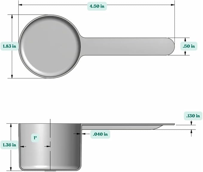 50 mL (50 CC | 1.69 Oz.) Long Handle Scoop for Measuring Coffee, Pet Food, Grains, Protein, Spices and Other Dry Goods (Pack of 100)