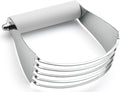 Spring Chef Professional White Dough Blender For Baking, Dough Cutter Tool, Stainless Steel Puff Pastry Cutter Tool with Sharp Blades, Dishwasher Safe Pastry Blender for Easy Mixing - Large Size