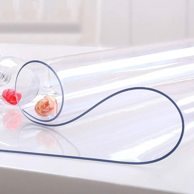 NECAUX Custom 12 x 18 Inch Clear Desk Cover Protector, 1.5mm Thick Plastic Desk Pad Mat, Table Cover Tablecloth Protector for Office Computer Writing Desk, Side Table, End Table, Night Stand, Dresser