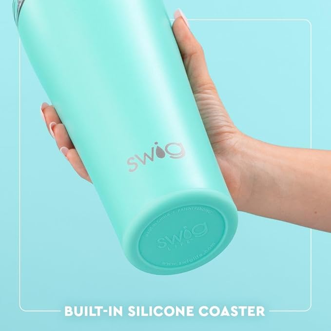 Swig Life 32oz Insulated Tumbler, Travel Coffee Tumbler with Lid, Cup Holder Friendly Travel Coffee Mug, Stainless Steel, 32 oz, Reusable Insulated Mug with Lid (Counting Sheep)