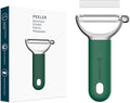 KITCHENDAO Swivel Vegetable Potato Peeler for Kitchen, Japanese Stainless Steel Sharp Blade, Heavy Duty Die-cast Construction Y Peeler, Built-in Eye Remover, Soft-touch Handle, Dishwasher Safe, Green