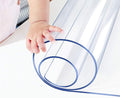 Wadrac Multisize Plastic Clear Table Cover Protector-1.5mm Thick 28x66 inch Non-Slip Waterproof PVC Tablecloths Desk Cover Sheet for End Dining Table Wooden Furniture Surface Topper Kids Paining Desk