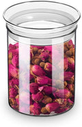 ZENS Airtight Glass Jar Container,15 Fluid Ounce Clear Glass Canister with Lid, Food Storage Jars for Kitchen Spice or Loose Tea,450ml