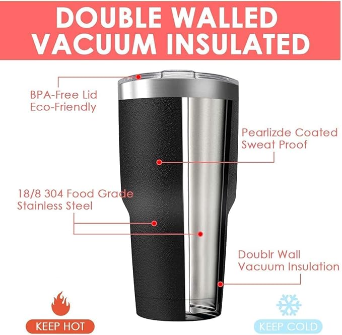 30oz Stainless Steel Travel Mug with Lid, 8 Pack Double Wall Vacuum Insulated Bulk Tumbler with 8 Straws, Powder Coated Coffee Cup Suitable for Vehicle Cup Holders(Assorted Colors)