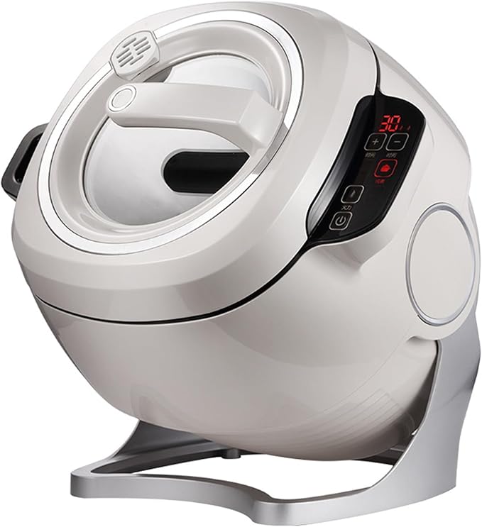 1000w Automatic Cooking Machine, 5.45 Quart 360° Rotation Pot Commercial Auto Stir Fry Machine for Cooking & Stewing, Rice Cooker, Multifunctional Choose with Smart Touch