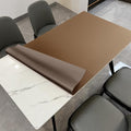 Leather Table Cover,1.8mm Thick,42x96 Inch Table Protector,Table Protector for Dining Room Table,Dining Table Cover,Table Cover Protector.(Mud Color+Champagne Gold,42x96)