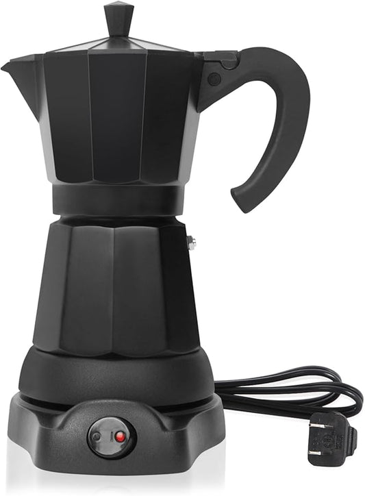LAOION Cafetera Espresso Maker, 6 Cup Portable Coffee Machine, 300ml Portable Cafeteras Electricas Modernas, Electric Moka Pot with Detachable Base & Overheat Protection, Coffee Gift for Home Travel
