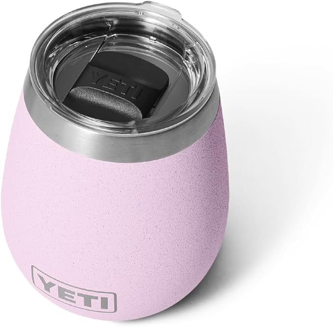 YETI Rambler 10 oz Wine Tumbler, Vacuum Insulated, Stainless Steel with MagSlider Lid, Cherry Blossom