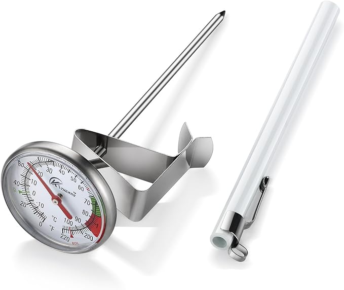 KT THERMO Instand Read 2-Inch Dial Thermometer,Best for The Coffee Drinks,Chocolate Milk Foam