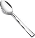 Dinner Spoons Set of 6, E-far 7.9 Inch Stainless Steel Soup Spoons Tablespoons for Home, Kitchen or Restaurant, Non-toxic & Mirror Polished, Squared Edge & Dishwasher Safe