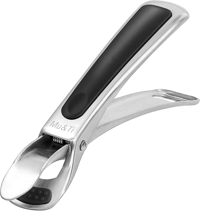 Mu&Ti Hot plate gripper For Instant Pot accessories, For Microwave, Oven,Toaster (Safe for Air Fryer Pans Gripper,Bowls, Egg Custard, Hot Plates) Stainless Steel Heat-Resistant Kitchen Gripper(Black)