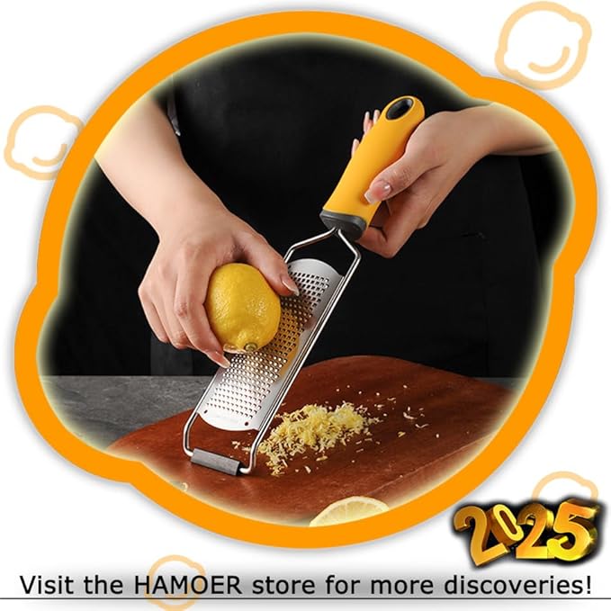 Grater Zester for Cheese Chocolate Lemon Fruit Ginger Multi-Tool Set Ergonomic Non-Slip Handle (Two Tools)…