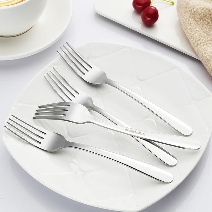 Pleafind 36-Pcs Salad Forks Set (7.1 inch), Stainless Steel Flatware Forks Silverware, Mirror Polished Dessert Forks Bulk Set, Small Metal Forks for Home, Kitchen, Restaurant, Dishwasher Safe