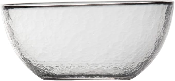 Fortessa Los Cabos Glass Dinnerware Collection, Cereal Salad Fruit Bowl (Set of 4), 6 Inch/21oz, Clear