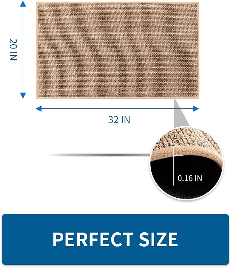 Kitchen Rugs and Mats Non Skid Washable, Absorbent Runner Rugs for Kitchen, Front of Sink, Kitchen Mats for Floor (Beige, 20"x32")