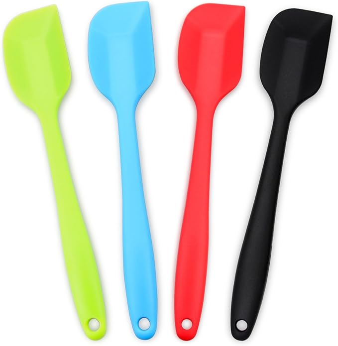 4-Piece Silicone Spatula, Heat-Resistant Non-stick Rubber Spatulas with Stainless Steel Core