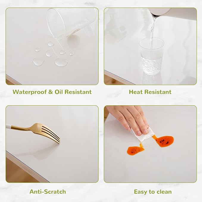 28 x 72 Inch Clear Table Cover Protector, Clear Table Protector for Dining Room Table, 1.5mm Plastic Table Cover, Waterproof Table Pad for Kitchen, Office